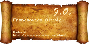 Francsovics Olivér névjegykártya