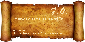 Francsovics Olivér névjegykártya