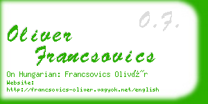 oliver francsovics business card